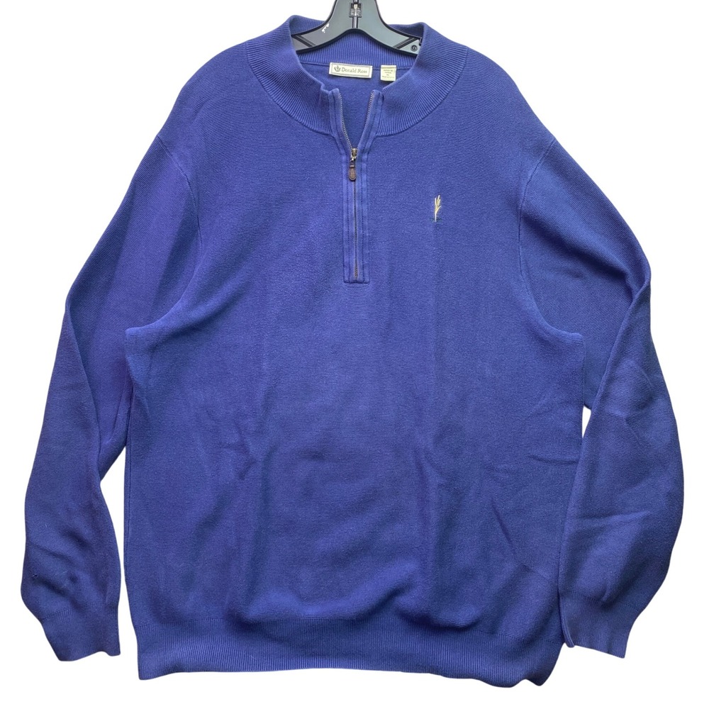 Donald Ross Sweater Mens Extra Large Quarter Zip Preppy Academia Pull Over